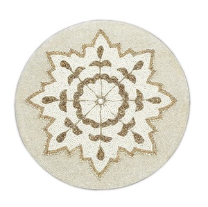 แผ่นรองจานปักลูกปัดทำมือสำหรับงานเทศกาล  แผ่นรองโต๊ะอาหารประดับลูกปัดคุณภาพพรีเมียม ดีไซน์ศิลปะ - Product Image 2