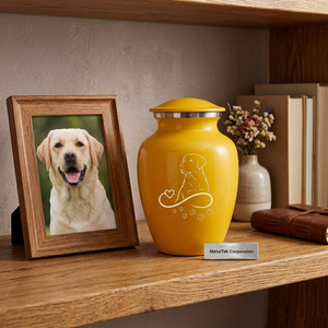 Trending <b>Pet</b> <b>Memorial</b> Cremation Urns Premium Aluminum Custom Enamel Dog & Paw Print Threaded Lid Durable Keepsake Ashes Jars Urn - Product Image 2