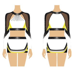 Tenue de performance personnalisée de haute qualité pour cheerleaders, imprimée, respirante et confortable, avec strass, pour équipes de danse et de cheerleading - Product Image 2
