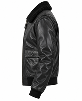 Blouson aviateur en cuir de vache véritable noir pour homme, doublure en sherpa, respirant, fermeture éclair, style moto, vêtements d'hiver