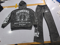 Ensemble de survêtement personnalisé pour homme, style streetwear, coupe oversize, en tissu épais, effet délavé à l'acide, 2 pièces, OEM