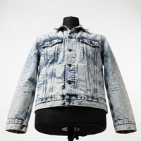 Blousons en jean d'hiver 100 % coton respirant pour l'extérieur, à capuche, col montant, logo frontal, haute qualité, séchage rapide, vente en gros