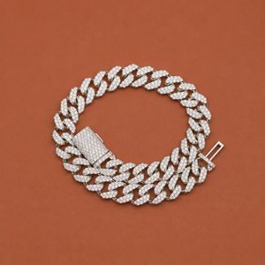 Bracelet cubain en argent S925 de luxe avec diamants pour homme - Product Image 1