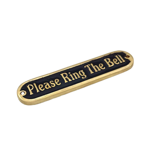 Please <b>Ring</b> The Bell Brass Door Sign Plaque | Handmade Metal Wall & Entrance Sign Decorative Brass Name <b>Plate</b> for Home Decor - Product Image 3