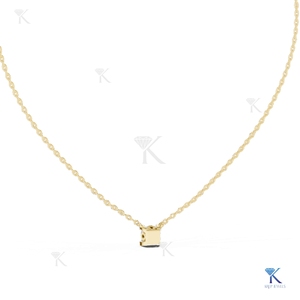 0.75 CT Princess Lab Grown Diamond Solitaire Station Necklace 14K 18K <b>Solid</b> <b>Gold</b> Flat Back <b>Pendant</b> Fine Women Jewelry Wholesale - Product Image 6