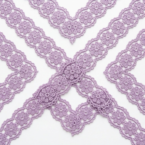15mm Lavender Geometric Guipure Lace Trim Eco-Friendly 100% Polyester Wholesale 20 Meter Packing Kids Wear Dresses <b>Sewing</b> Craft - Product Image 5
