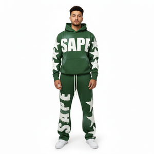 Customized Fashionable Low Price Acid Washed Oversized <b>Pullover</b> <b>Men</b> Tracksuit Unique Style 100% Cotton 2 1 Design Fleece Winter - Product Image 2