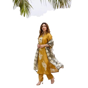 Pantalones de traje Anarkali Diwali informales elegantes para mujer, ropa de vacaciones de oficina, conjunto de cordón al por mayor, estampado indio étnico Kurti pakistaní - Product Image 6