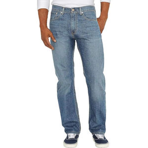 <b>Men's</b> Jeans Pants Denim Blue Straight-Cut Straight Leg Wholesale Cotton Jeans Strong <b>Stretch</b> Trousers Vintage Pants for <b>Men</b> - Product Image 2