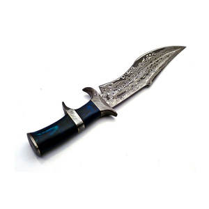 Cuchillo de desollar de acero de Damasco con hoja curva de varias capas y mango de resina para actividades de campo y pedidos al por mayor - Product Image 5