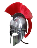 Casque coréen médiéval avec plume rouge, en acier doux, armure de chevalier, fait main, pour adulte, pour cosplay et reconstitution historique, couvre-chef portable
