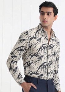 Camisa Casual de Hombre Enovate con Estampado Floral, 100% Algodón, ODM, Doble Botonadura, Manga Larga, Cuello Clásico, Transpirable, Popelina, para Verano - Product Image 2