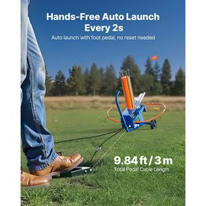 Lanciatore Automatico di Piattelli con Ruote e Angolo Regolabile, Portata Massima 55+ Iarde, 50 Piattelli, Accessori per Tiro al Piattello - Product Image 3