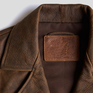 Gilet en cuir au design classique pour produit personnalisé, logo sur mesure, gilet en cuir pour homme en stock, haute qualité et avec option OEM - Product Image 3