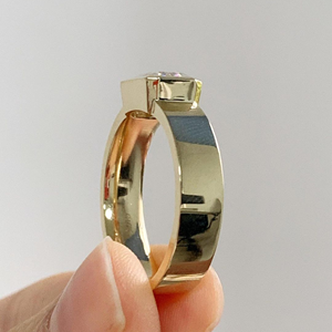 Hot Selling <b>Iced</b> Jewelz 1.50Carat Emerald Cut Moissanite Men's <b>Ring</b> Gold 14K Gold Plated Prong Setting IGI - Product Image 4