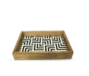 High Quality Wholesale Customized Resin & Mango Wood Serving Tray for Tea Serving Tray For <b>Hotel</b> & <b>Restaurant</b> <b>Supplies</b> - Product Image 1