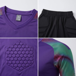 Highest Demanding <b>Padded</b> Design Goalkeeper Uniforms Sets Long Sleeve Jerseys Shirts Tops & Ankle Length Pants Set For Unisex - Product Image 5