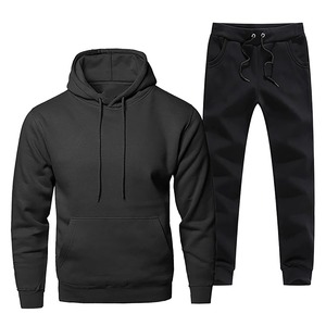 Ensemble de survêtement unisexe pour sports d'hiver, haute qualité, 2 pièces, jogging, logo personnalisé imprimé, pour hommes, 100% coton - Product Image 2