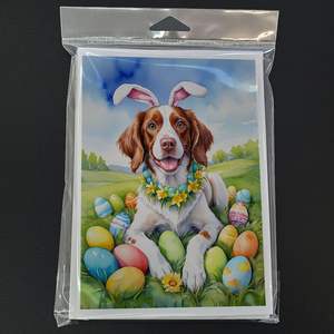 Brittany Spaniel <b>Easter</b> Egg Hunt Whimsical A7 Greeting <b>Cards</b> <b>Pack</b> of 8 Blank Note <b>Cards</b> with Envelopes 5x7 Size - Product Image 3