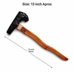 13 Zoll handgefertigte, geschnitzte Obsidian-Kampfaxt, Schwert, Heilkristallstab, Feng Shui Heimdeko für Geschenke & Sammler - Product Image 1