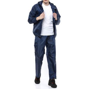 Men's Autumn Navy Blue Waterproof Windbreaker Loose Fit Full <b>Zip</b> <b>Hooded</b> Tracksuit Casual Sport Wear Lightweight Polyester Solid - Product Image 1