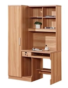 Foldable Wooden <b>Computer</b> <b>Desk</b> with Bookshelf | Space Saving Office Furniture Manufacturer - Product Image 2