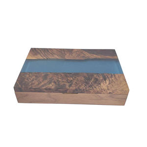 Caja de Joyería de Madera de Nogal Negro Natural y Resina Epoxi para Anillos, Pendientes, Pulseras, Colgantes y Dijes - Product Image 3