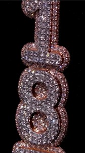 Pendentif Lettre Initiale Hip Hop pour Femme en Or Rose Plaqué Rhodium 14k/18k avec Diamant de Laboratoire Givré, Cadeau d'Anniversaire, Bijoux Indiens - Product Image 5