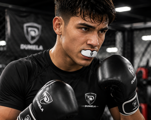 Protège-dents souple en caoutchouc et silicone Dumela, blanc et noir, équipement de protection pour l'entraînement de boxe, unisexe, adulte, ajustement personnalisé, protection des dents - Product Image 5