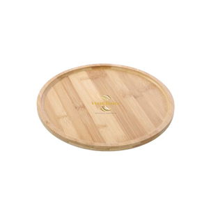 Natural Bamboo <b>Round</b> <b>Tray</b> Eco Friendly Serving <b>Tray</b> Handmade Bamboo Organizer for Kitchen Dining <b>Table</b> and Home Decor - Product Image 1