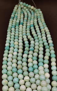 Magnifiques perles rondes en amazonite naturelle, pierres lisses, gemmes jaunes, tailles variées, haute qualité pour la fabrication de bijoux - Product Image 2