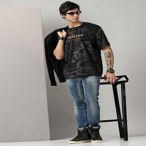 Impresión personalizada de peso pesado gráfico algodón impresión 240 Gsm moda de gran tamaño DTG impresión camiseta para hombres - Product Image 4