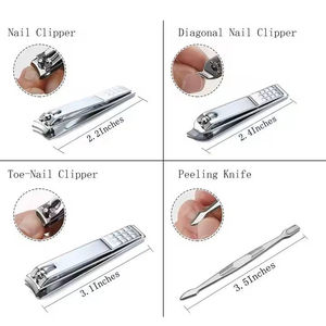 Kit Profesional de Manicura y Pedicura de Calidad de Salón, Set de Cuidado de Uñas con Cortaúñas 4 en 1, Empujador, Tijeras, Estuche Metálico y Bolsa - Product Image 4