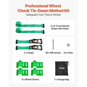 Kit de amarre tipo calzo para remolques, coches, ATVs, UTVs, con resistencia a la rotura de 4380 lb y carga de trabajo de 1460 lb, calzo de rueda, equipo de estacionamiento - Product Image 2