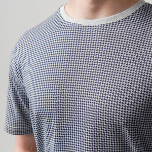 T-shirt graphique à motif pied-de-poule surdimensionné pour homme, col rond, décontracté, basique, manches courtes, vente en gros, 100% coton polyester, marque privée - Product Image 3