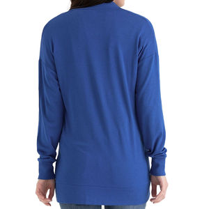 Cárdigan Azul Ligero con Cuello en V para Mujer, Suéter Casual con Botones, Manga Larga, Tejido Acanalado, Prenda de Punto Casual para Otoño - Product Image 6