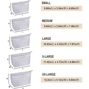 กระเป๋าจัดระเบียบแบบซิป 14 ช่องสำหรับผู้หญิง พร้อมช่องใส่กระเป๋าถือและช่องใส่เครื่องสำอางสำหรับใส่ในกระเป๋าถือ - Product Image 3