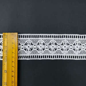 Floral Border Embroidered Chemical <b>Trim</b> High Grade Water Soluble GPO Lace <b>Fabric</b> For Apparel Dress Home Textile Sewing Crafts - Product Image 1