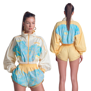 Loose Fit Crop Windbreaker Shorts Sets Women 100% Nylon Waterproof Shorts Two Piece Mountain <b>Wind</b> <b>Breaker</b> Cropped Suit Women - Product Image 1