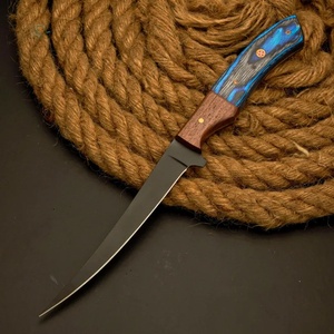 Premium Handcrafted 67-Layer Damascus Steel Fillet <b>Knife</b> Blue Wood Resin Handle Silver Finish Outdoor Survival Custom <b>Knife</b> - Product Image 3