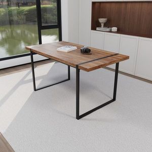 59 \ "tavolo da pranzo moderno sedia in legno naturale medievale in legno tavolo da cucina rettangolare in metallo Base sedia scamosciata-per ristoranti - Product Image 5