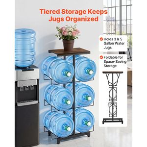 Heavy Duty 4-Tier <b>Water</b> Jug <b>Holder</b> Double Row Rack for 6 <b>Bottles</b> 3-5 Gallon <b>Bottle</b> Organizer - Product Image 2
