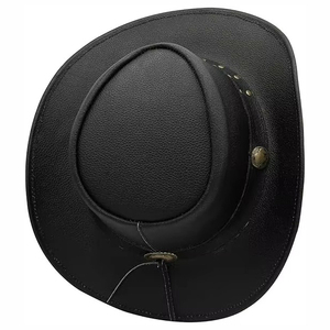 Wholesale <b>Sun</b> <b>Shade</b> Leather Cowboy Hats Custom Made Cowhide Premium Western Casual Hats For Online Sale - Product Image 3