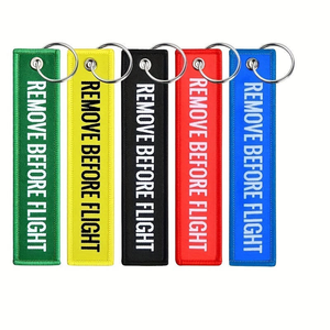 Llavero Personalizado de Aviación con Etiqueta Bordada 'Remove Before You Fly', Anillo para Llaves con Impresión UV, Joyería de Moda - Product Image 5