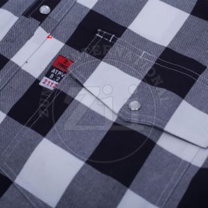 Camisas de Seguridad Resistentes al Fuego con Cierre de Broches de Perla, Camisas de Seguridad Industrial para Hombre CAT2, Telas de Franela Resistentes al Fuego para Soldadura - Product Image 3