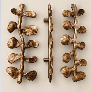 Tirador de Puerta Orgánico con Acabado Bronce Antiguo, Tirador Largo Artístico para Gabinetes, Herraje Decorativo para Muebles de Interiores de Lujo - Product Image 3