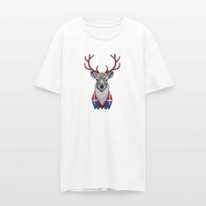 Men’s <b>White</b> Reindeer Print T-<b>Shirt</b> Funny Christmas Animal Graphic Tee, Casual <b>Short</b> <b>Sleeve</b> Cotton Holiday Top - Product Image 4