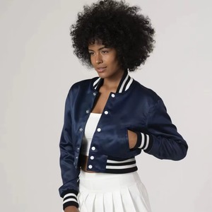 Women Letterman Varsity Jacket Custom Baseball College Coat Wool Blend Fashion Outerwear OEM ODM Sample Service - Product Image 4