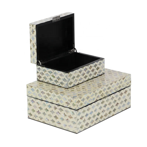 Caja de almacenamiento de joyería designable con incrustaciones de hueso personalizadas, embalaje de joyería ecológico para protección - Product Image 1