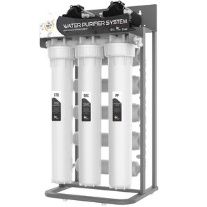 MS Skid 50 LPH Système RO avec capuchon de cuve sans joint, 100 % PP vierge, étanche, jusqu'à 15 kg, capuchon d'extrémité de boîtier de membrane plastique, le meilleur - Product Image 1